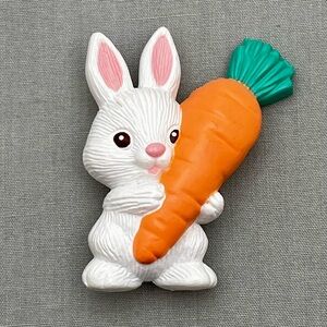 Vintage Hallmark Bunny Brooch Rabbit Carrot Pin Easter Spring